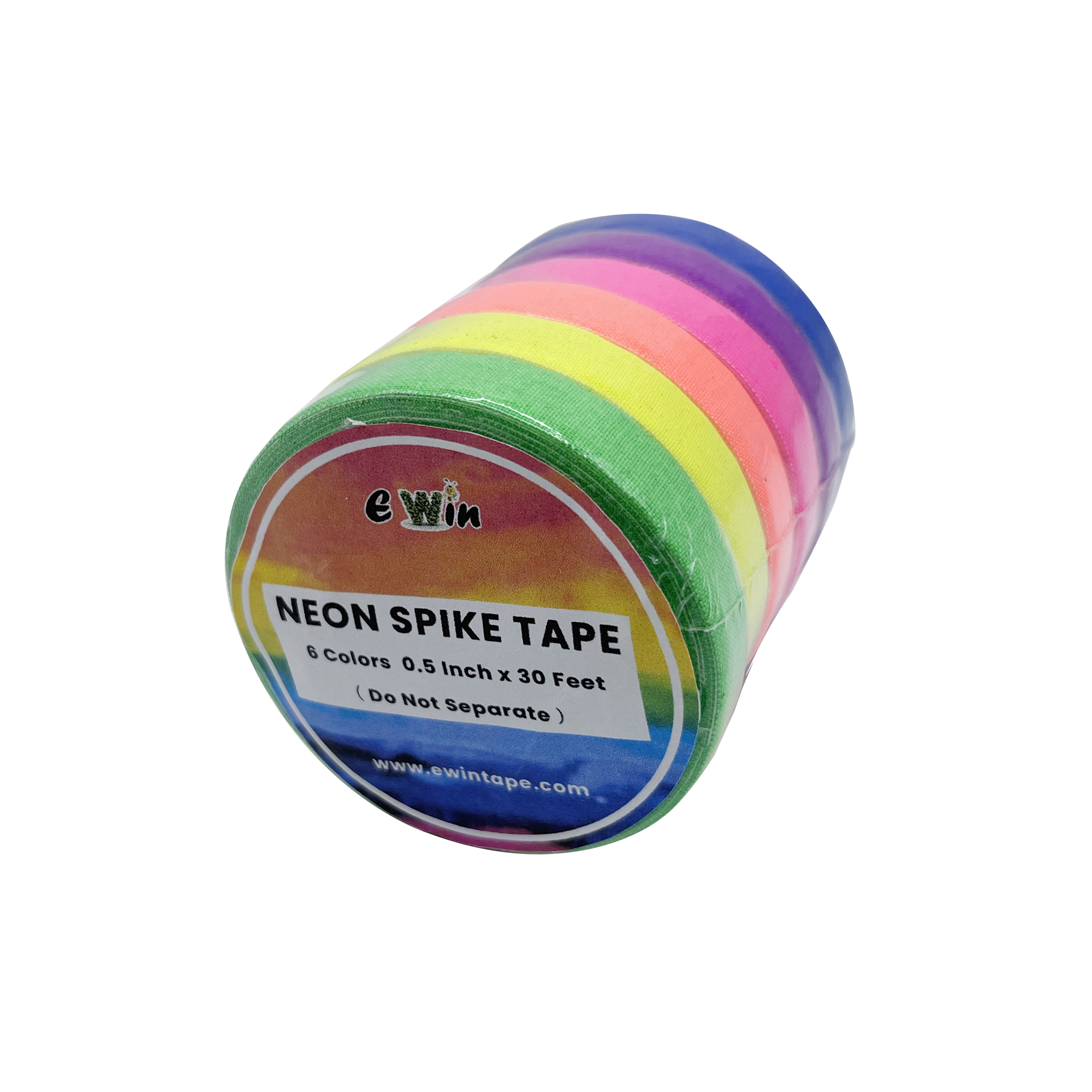 Cinta de tela fluorescente reactiva con luz negra UV (paquete de 6), (6  colores), cinta fluorescente que brilla en la oscuridad, bajo luz negra UV